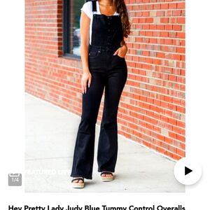 Hey pretty lady judy blue tummy control overalls